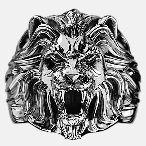 Bague tête de lion argent By Art Caribe