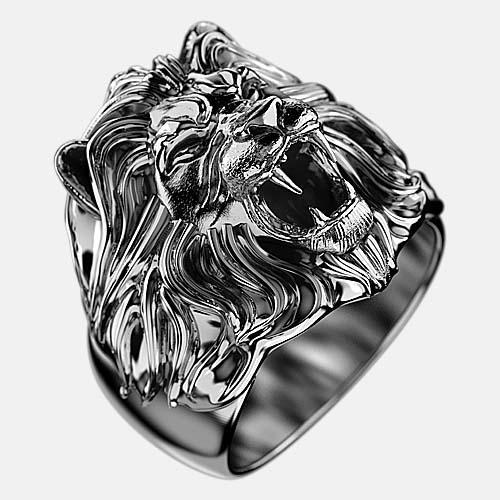 Bague tête de lion argent By Art Caribe