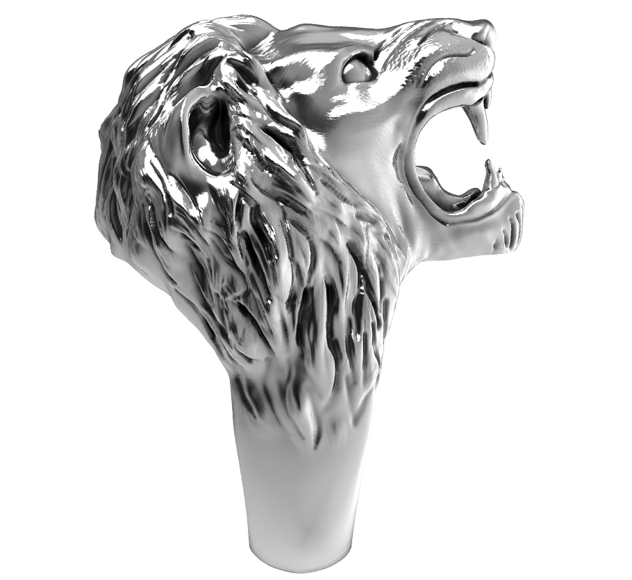 Bague tête de lion en argent roi de la jungle par Art-Caribe