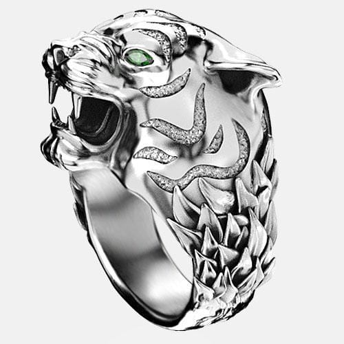 Argent Bague Tete De Tigre Bague Tigre Argent By Art Caribe