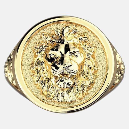 Chevalière lion dorée Art Caribe