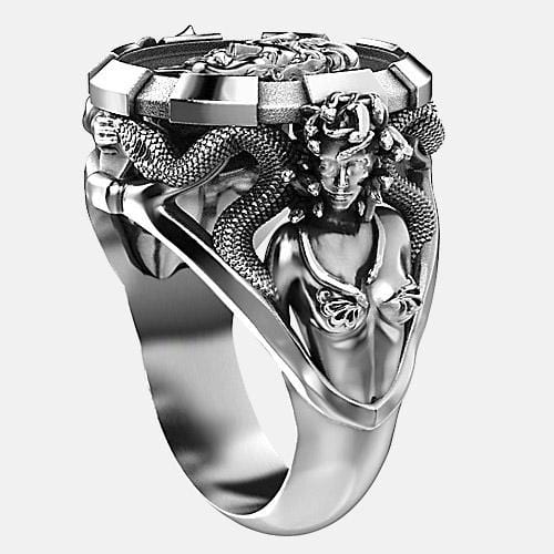 Bague médusa en argent par Art-Caribe