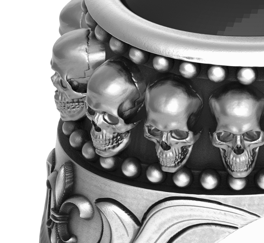 Bague tête de mort argent