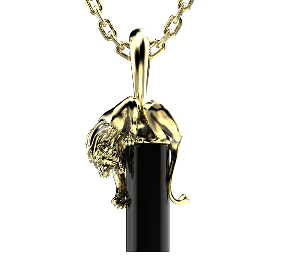 Art-Caribe.com Pendentif lion argent doré By Art Caribe