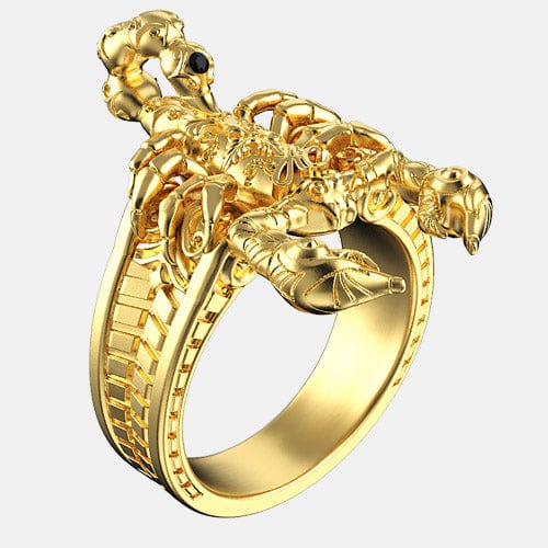 Bague scorpion dorée par Art-Caribe 
