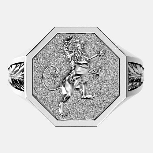 chevalière lion écusson en argent par Art Caribe